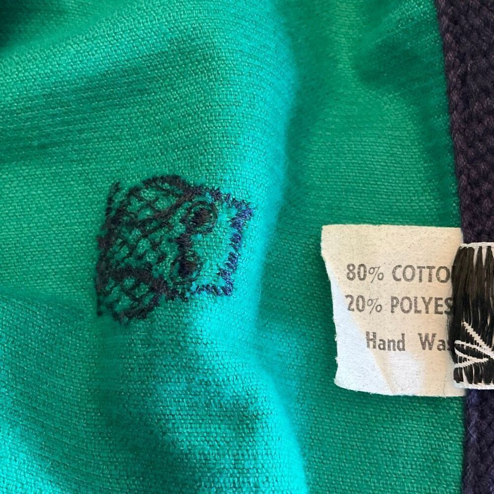 Vintage Mr Hank Corduroy Wraparound Owl Midiskirt. Green and Navy One Size - Picture 13 of 13